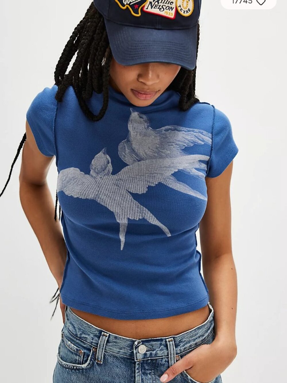 Free People Birds in Flight Tee by Ragabond, Size Medium